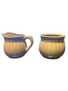 Set of 2 Creamer Sugar Vintage Fred Roberts Co. Ceramic Japan
